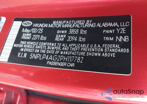 2023 Hyundai Elantra Limited from USA, damaged, VIN 5NPLP4AG2PH117782